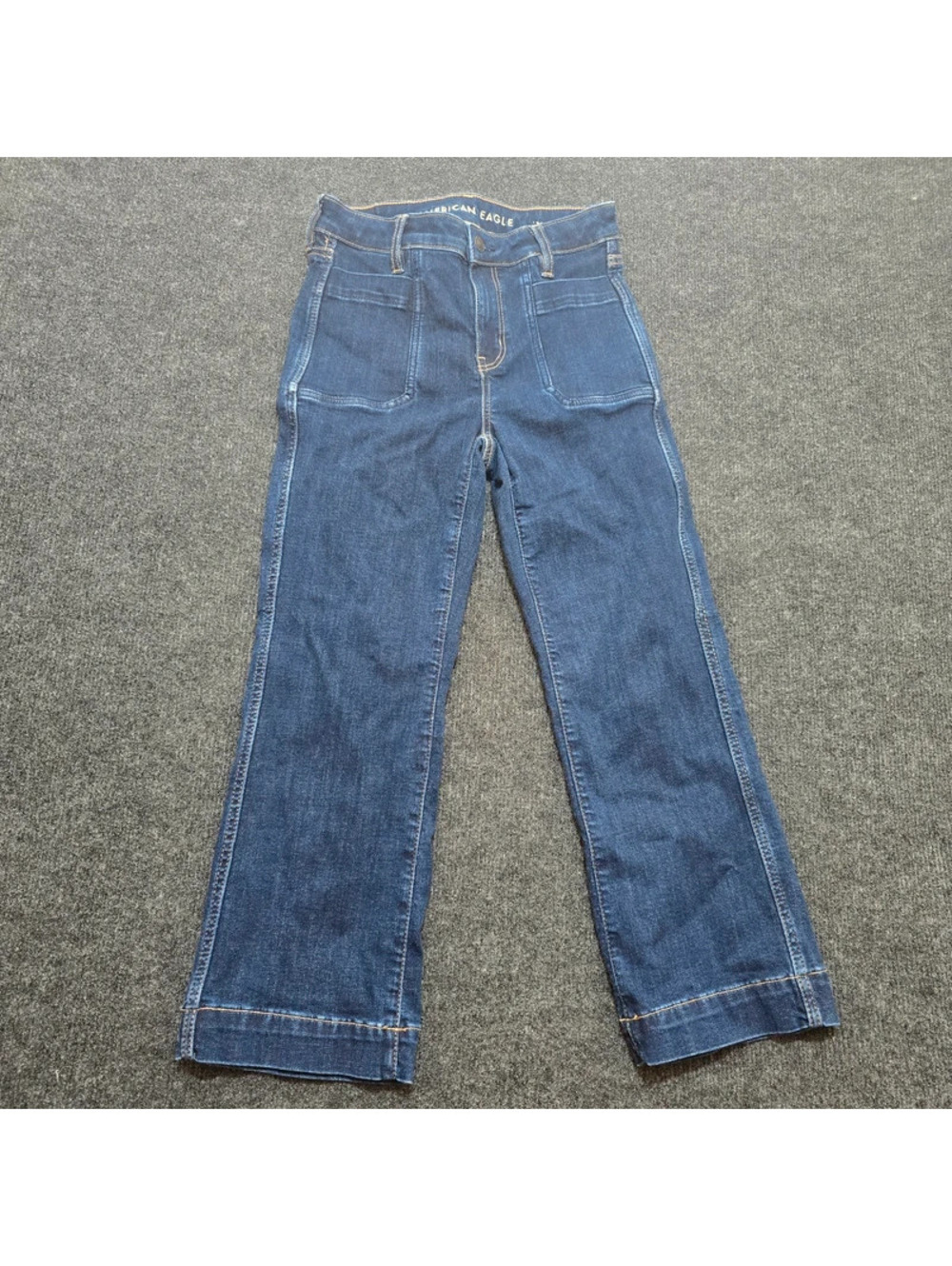 American Eagle High‑Rise Kick Boot Crop Jeans  Next Level Stretch Size 2 Short - Picture 2 of 9